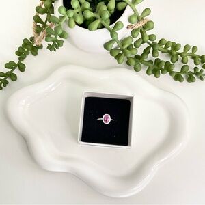 Natural Pink Topaz Oval Ring